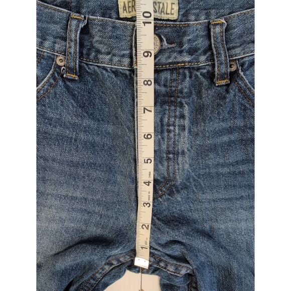 Aeropostale Women’s Size 30 Blue Mid Rise Ripped Skinny Jeans Distressed Denim - Picture 8 of 14